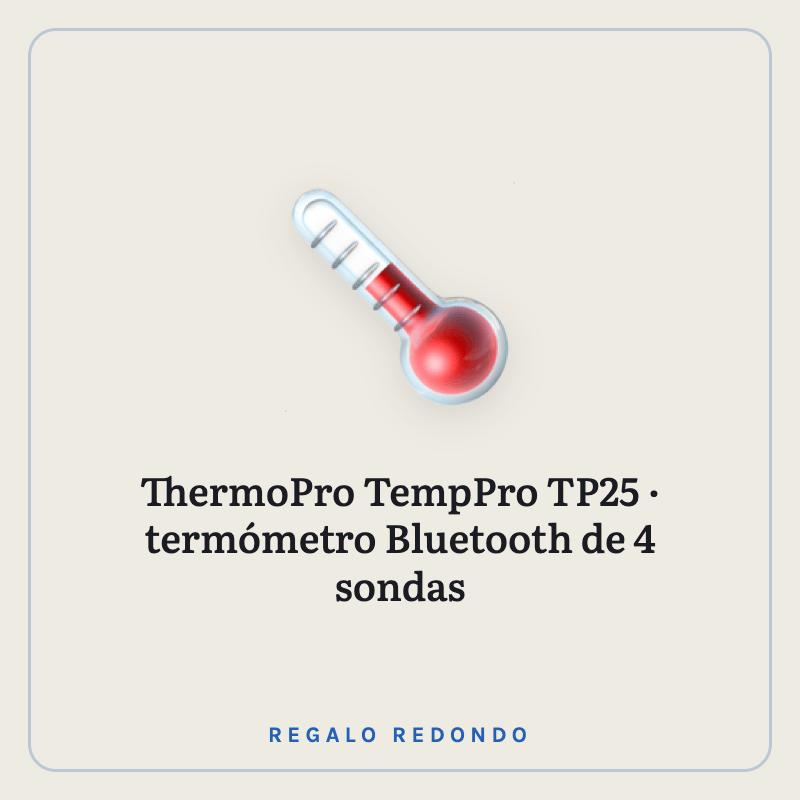 Ilustración de un termómetro de barbacoa Bluetooth con cuatro sondas