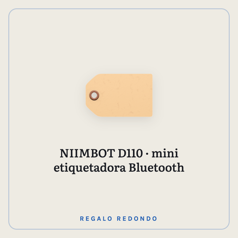 Ilustración de una mini etiquetadora Bluetooth portátil