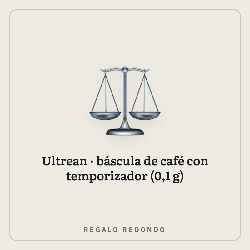 Ilustración de una báscula de café de precisión con temporizador