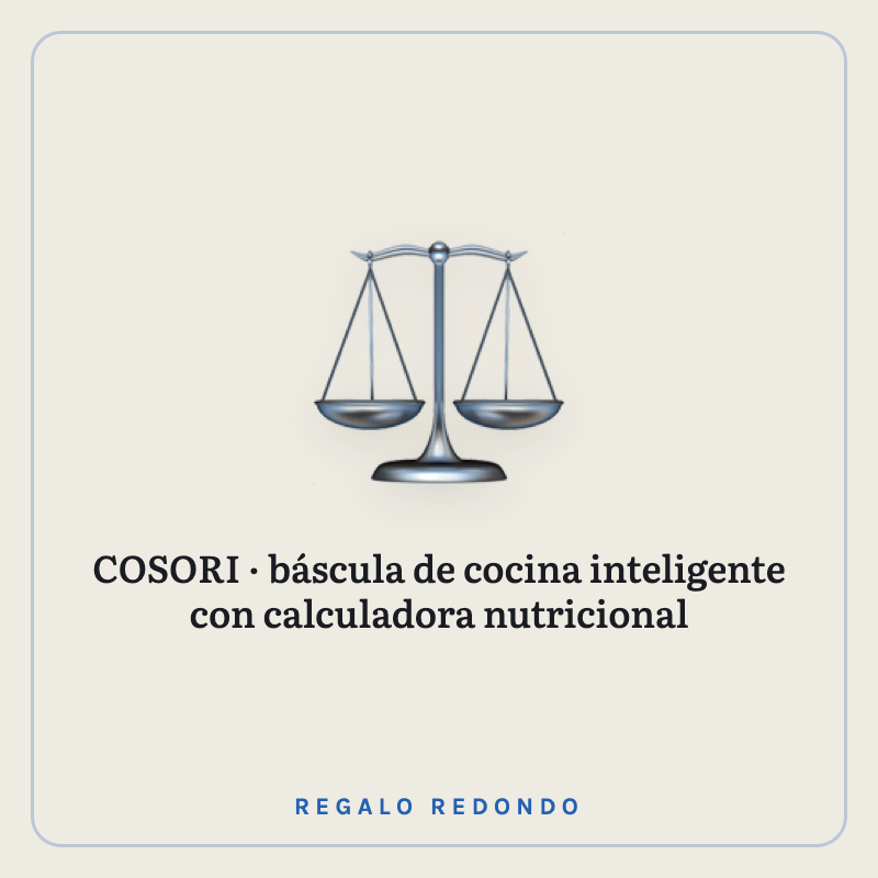Ilustración de una báscula de cocina inteligente con app